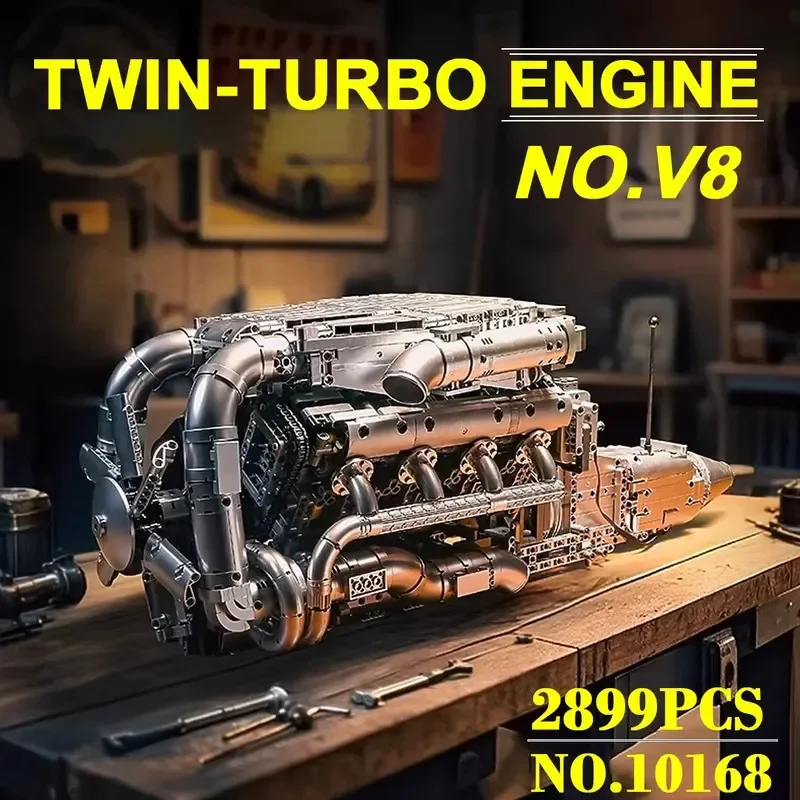Model Kit V8 - Mould King 10168 V8 Twin Turbo