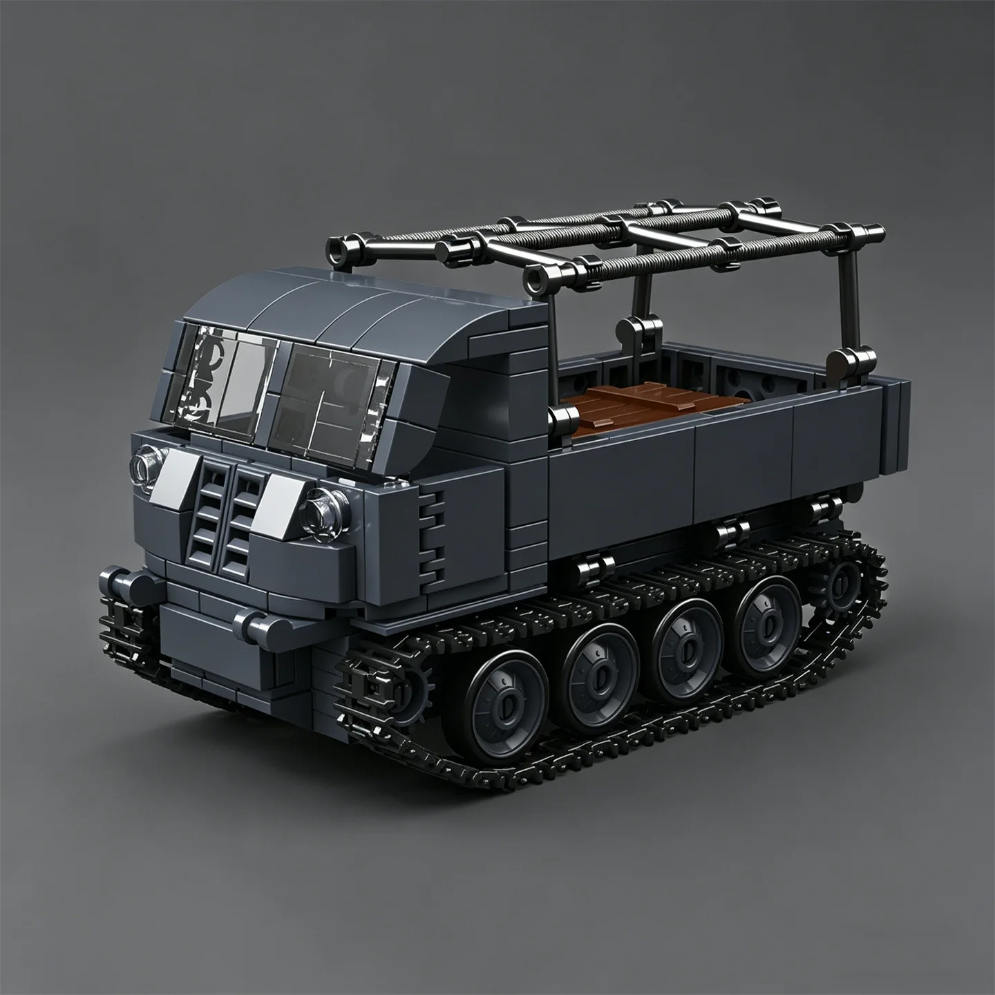 Model Kit V8 - Half-Track Armored Vehicle Toy with V8