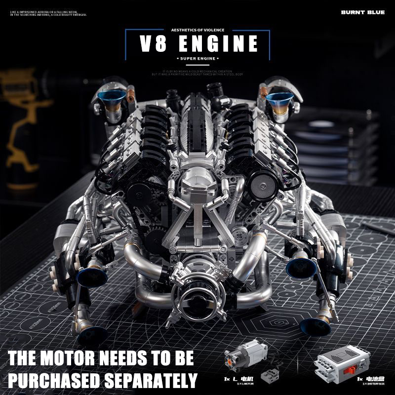 MOC Supercar V8 Engine Buildin - Model Kit V8 review and price