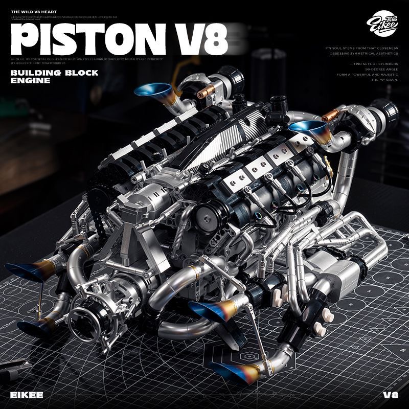 MOC Supercar V8 Engine Buildin - Model Kit V8 review and price
