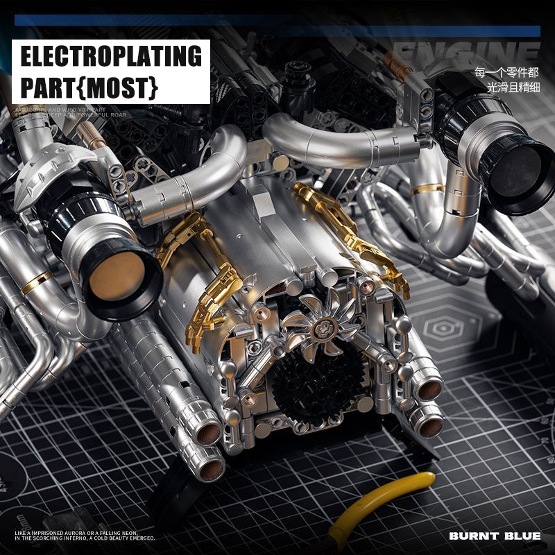 MOC Supercar V8 Engine Buildin - Model Kit V8 review and price