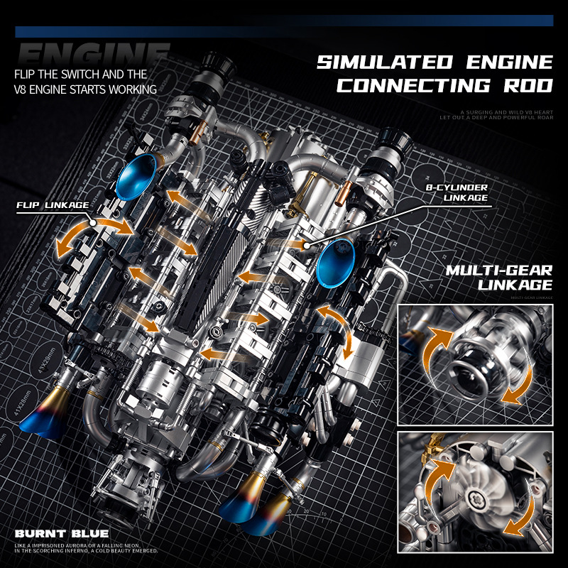 Technical Supercar V8 Engine B - Model Kit V8 review and price