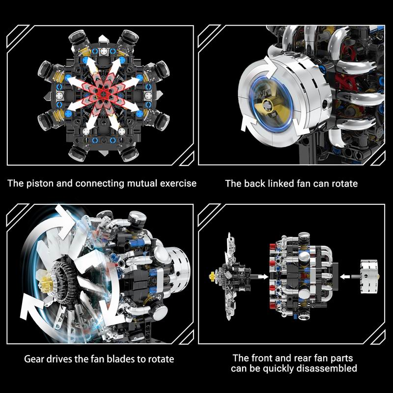 G8910 Aviation V8 Engine 558pc - Model Kit V8 review and price
